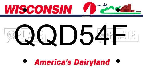 QQD54F Wisconsin License Plate