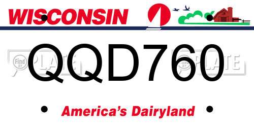 QQD760 Wisconsin License Plate