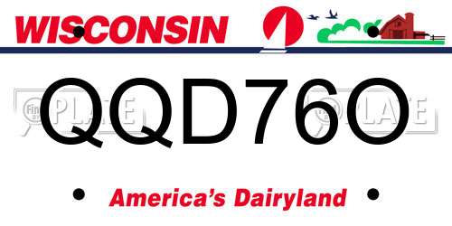 QQD76O Wisconsin License Plate
