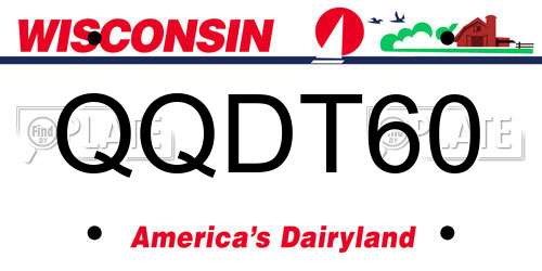 QQDT60 Wisconsin License Plate