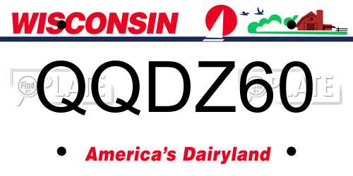 QQDZ60 Wisconsin License Plate