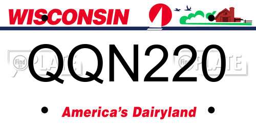 QQN220 Wisconsin License Plate