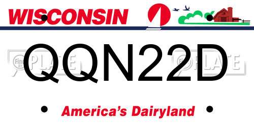 QQN22D Wisconsin License Plate