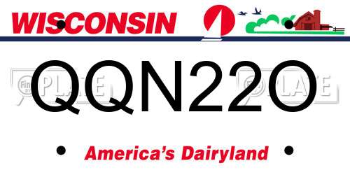 QQN22O Wisconsin License Plate