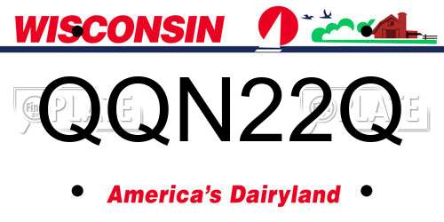 QQN22Q Wisconsin License Plate
