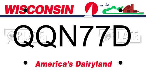 QQN77D Wisconsin License Plate