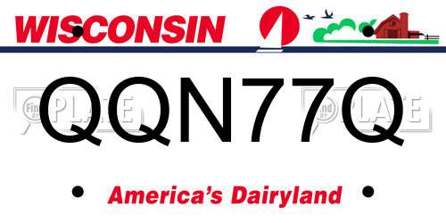 QQN77Q Wisconsin License Plate