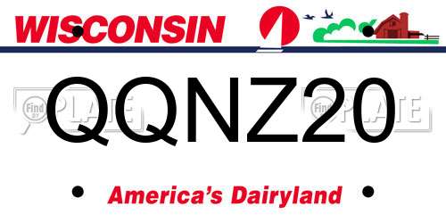 QQNZ20 Wisconsin License Plate