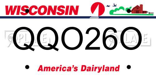 QQO26O Wisconsin License Plate