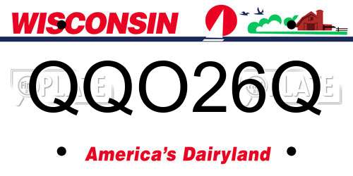 QQO26Q Wisconsin License Plate