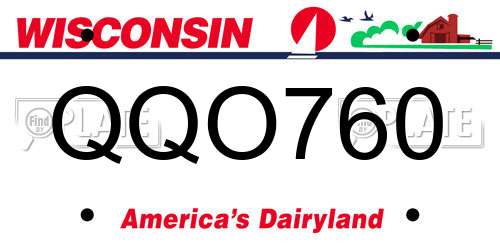 QQO760 Wisconsin License Plate
