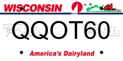 QQOT60 Wisconsin License Plate