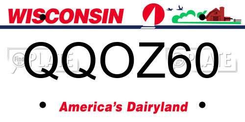 QQOZ60 Wisconsin License Plate