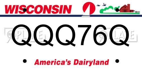 QQQ76Q Wisconsin License Plate