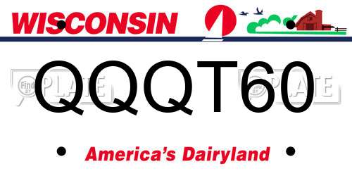 QQQT60 Wisconsin License Plate