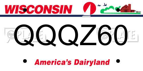 QQQZ60 Wisconsin License Plate