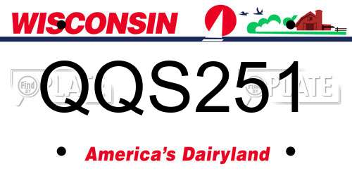 QQS251 Wisconsin License Plate