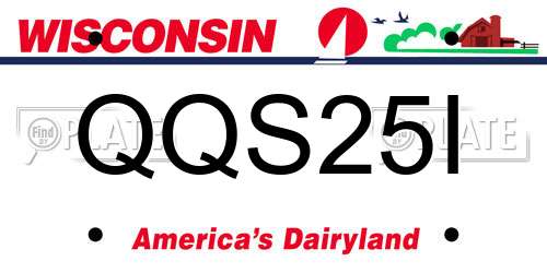 QQS25I Wisconsin License Plate