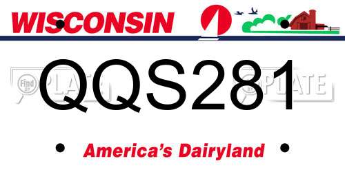QQS281 Wisconsin License Plate