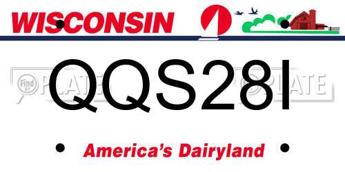 QQS28I Wisconsin License Plate