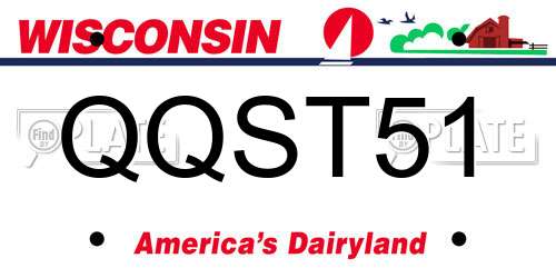 QQST51 Wisconsin License Plate