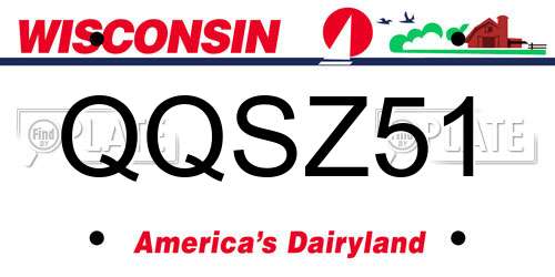 QQSZ51 Wisconsin License Plate