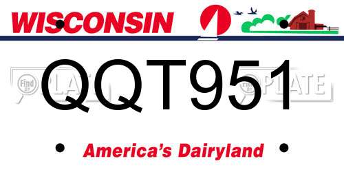 QQT951 Wisconsin License Plate
