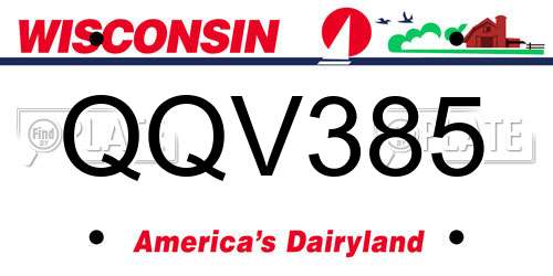 QQV385 Wisconsin License Plate
