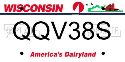 QQV38S Wisconsin License Plate