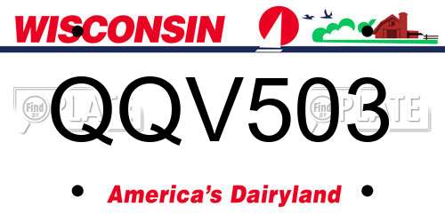 QQV503 Wisconsin License Plate
