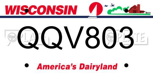 QQV803 Wisconsin License Plate