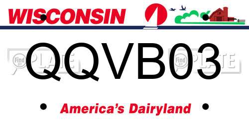 QQVB03 Wisconsin License Plate