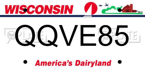 QQVE85 Wisconsin License Plate