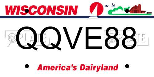QQVE88 Wisconsin License Plate