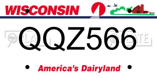 QQZ566 Wisconsin License Plate