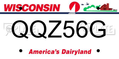 QQZ56G Wisconsin License Plate