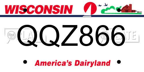 QQZ866 Wisconsin License Plate