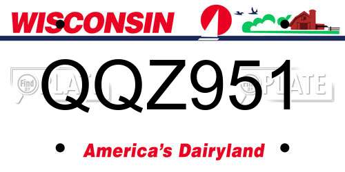 QQZ951 Wisconsin License Plate