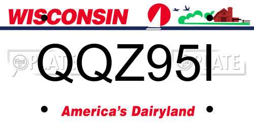 QQZ95I Wisconsin License Plate