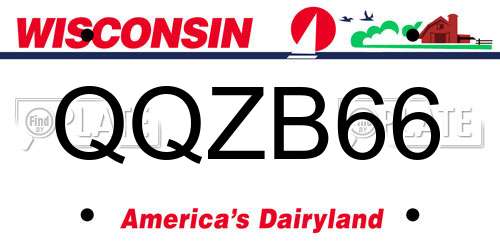 QQZB66 Wisconsin License Plate