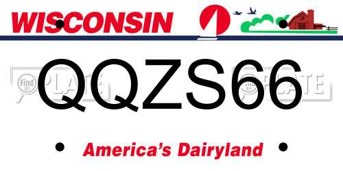 QQZS66 Wisconsin License Plate