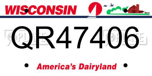 QR47406 Wisconsin License Plate