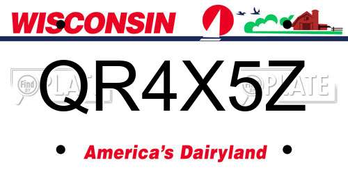 QR4X5Z Wisconsin License Plate