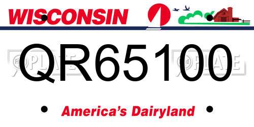 QR65100 Wisconsin License Plate