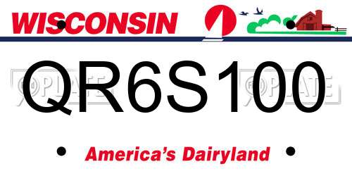 QR6S100 Wisconsin License Plate