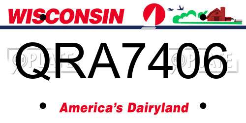QRA7406 Wisconsin License Plate