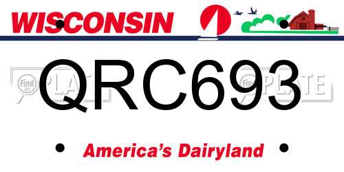 QRC693 Wisconsin License Plate