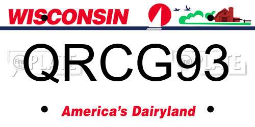 QRCG93 Wisconsin License Plate