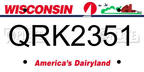 QRK2351 Wisconsin License Plate