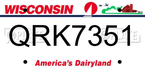 QRK7351 Wisconsin License Plate